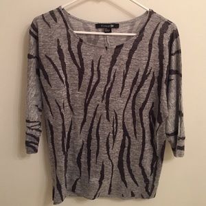 Zebra print 3/4 sleeve shirt
