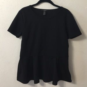 Black Peplum Tee