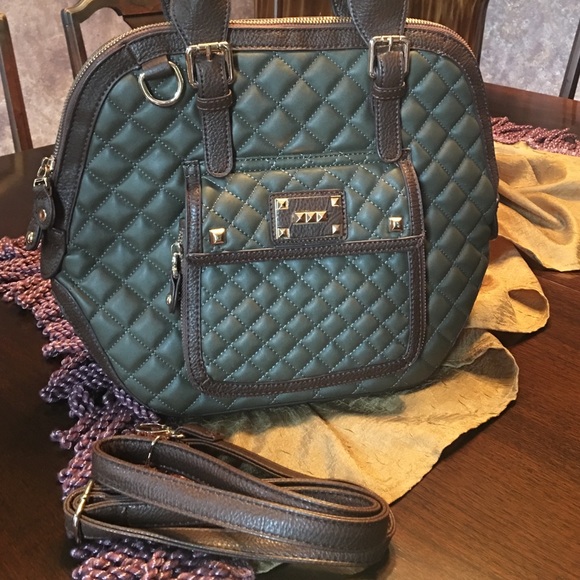 Hunter Green/Brown Purse (New) JustFab - Picture 2 of 3