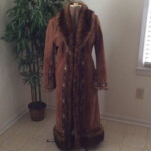 Leather boho vintage coat