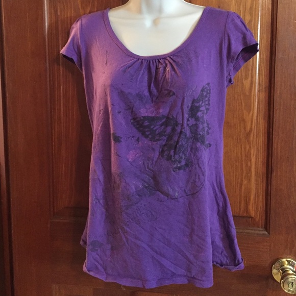 Purple butterfly tee