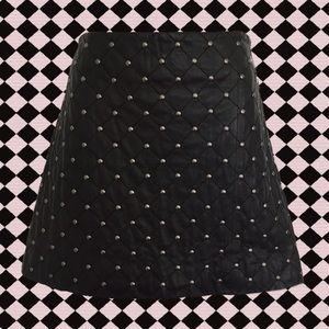 Alice + Olivia Elana quilted studded leather skirt