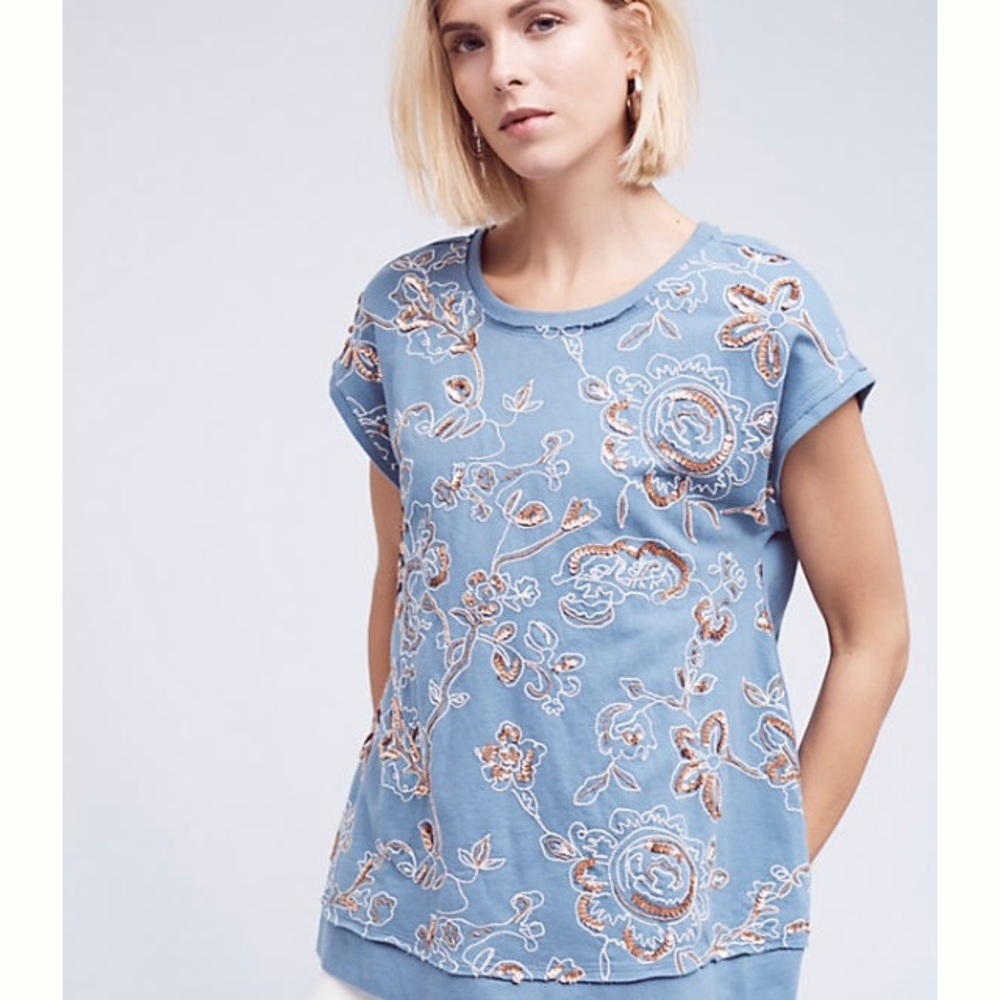 ANTHROPOLOGIE Sequin Top