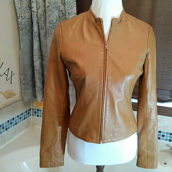 BCBGMaxAzria Jackets & Blazers - BCBG Max tan leather jacket
