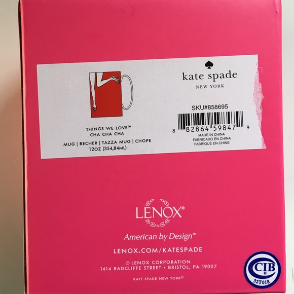 Brand New In Box kate spade Lenox Cha Cha Cha Mug