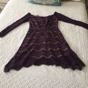Purple lace cocktail dress size Large
