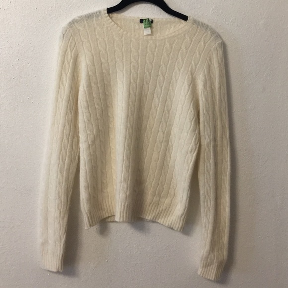 Cabled Merino Wool, Angora, Cashmere Sweater