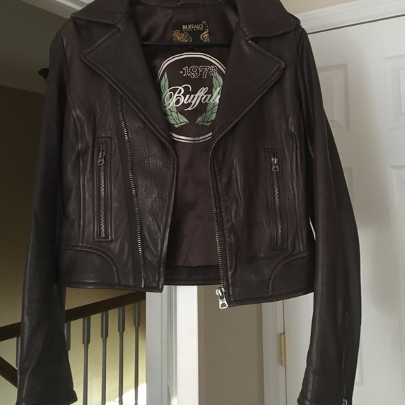 Brown Buffalo David Bitton Genuine  Leather Jacket