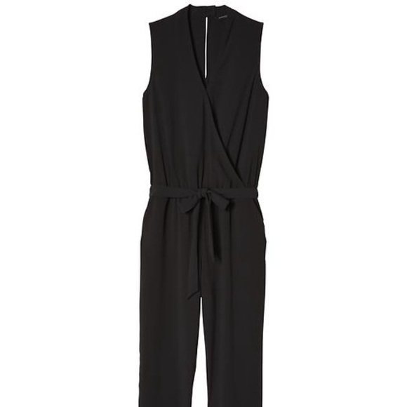 Banana Republic Black Cross Front Jumpsuit Size 12