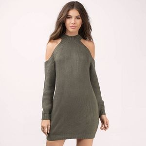 Army green sweater dress