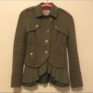 Free People military ruffle jacket size 0