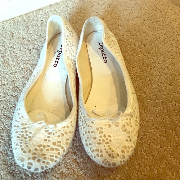 White Repetto ballet flats