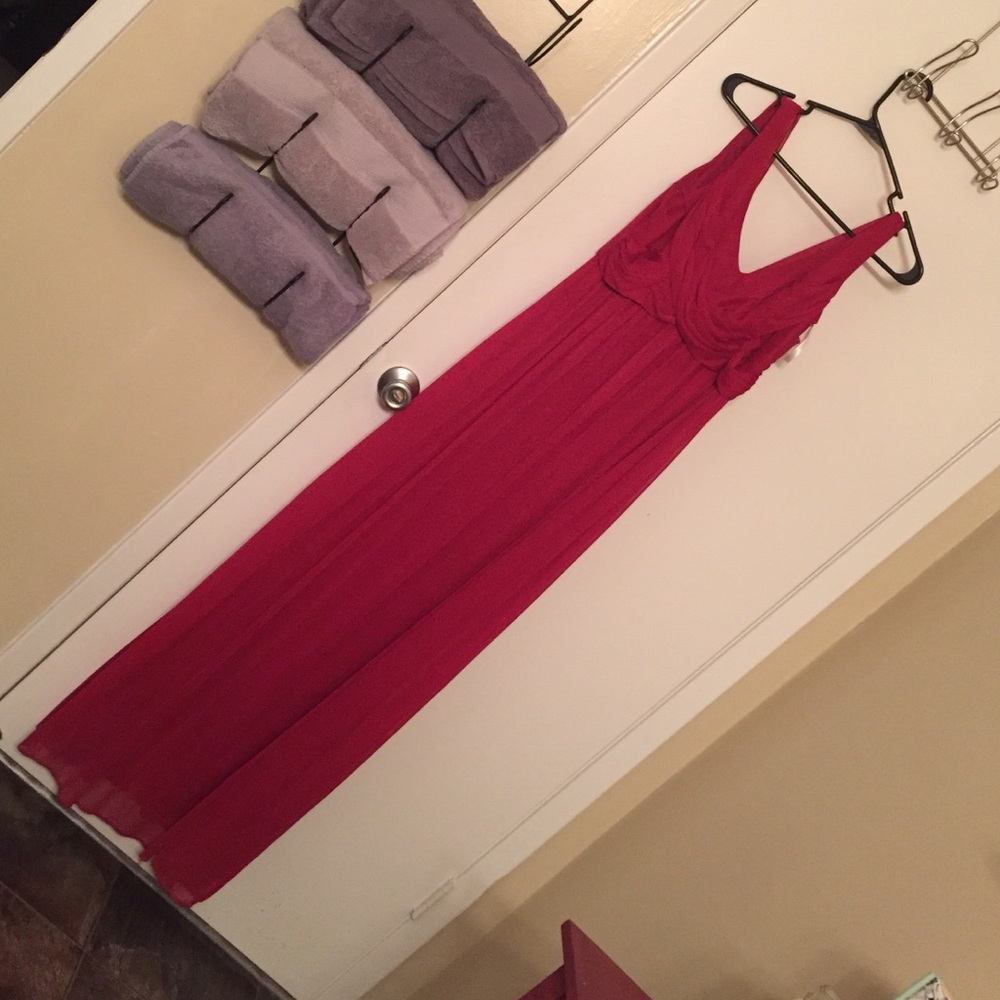 Red bridesmaid dress from David's bridal.