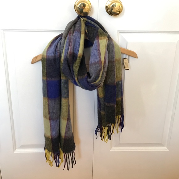 Blue and Yellow Plaid Scarf