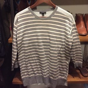 Moving Sale! J Crew Crewneck Sweater Gray Striped