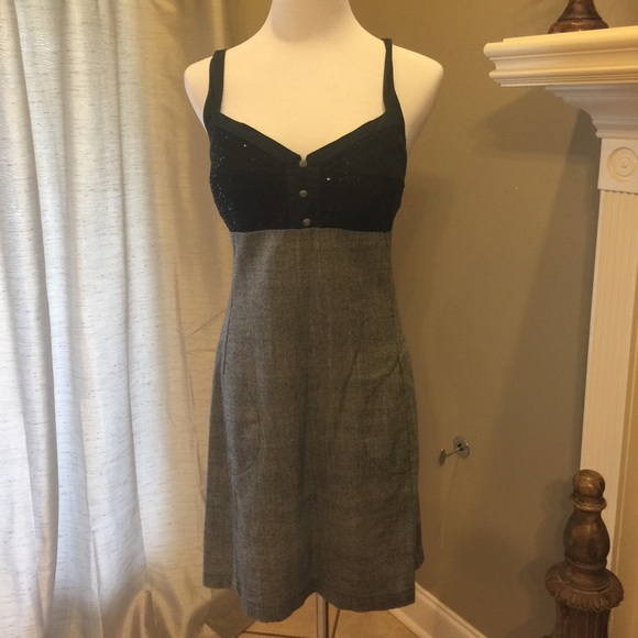 Johnny Martin Black & Grey Sequin Dress w/ pockets