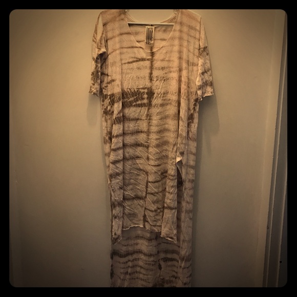 FREE PEOPLE Maxi Dress Light Cotton TyDye Metallic