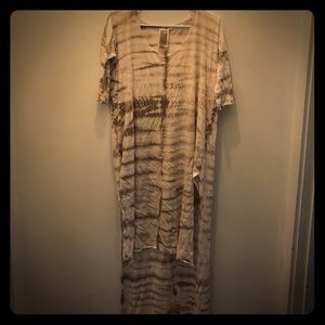 FREE PEOPLE Maxi Dress Light Cotton TyDye Metallic