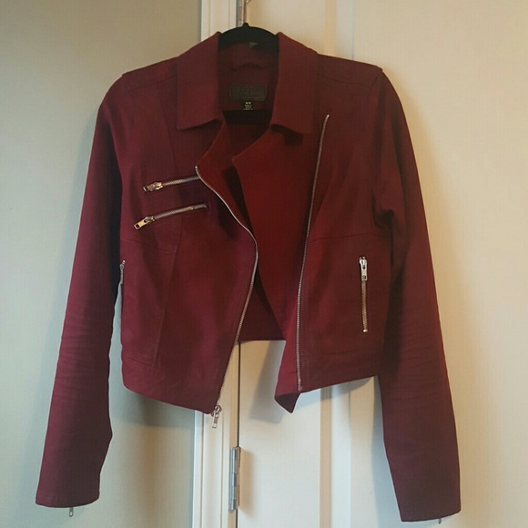 GUESS! Burgandy Denim Jacket - Picture 2 of 4