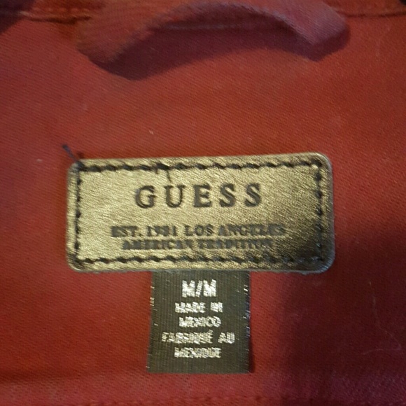 GUESS! Burgandy Denim Jacket - Picture 4 of 4