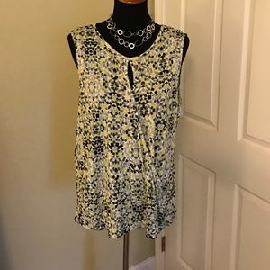 CAbi Faux Wrap Keyhole Top