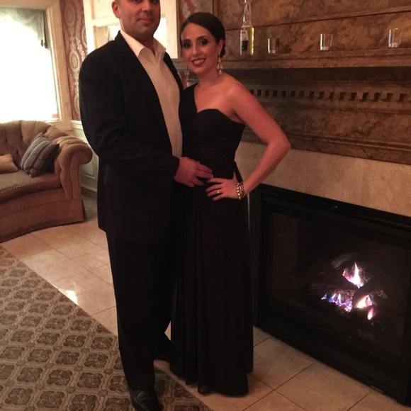 Black chiffon dress
