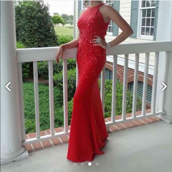 Long Red Dress - Picture 3 of 4