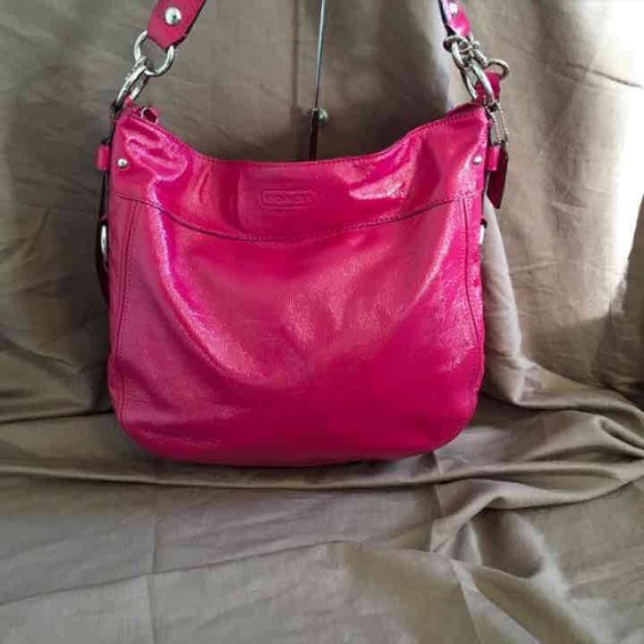 Beautiful leather Berry color Coach Zoe bag