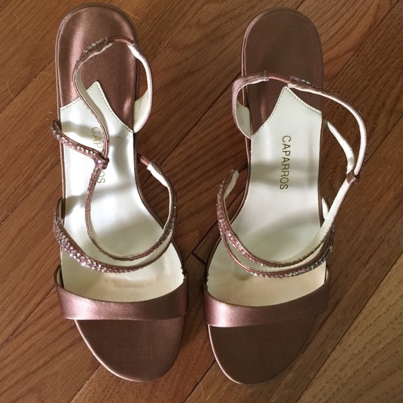 Bronze high heels.