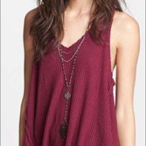 FREE PEOPLE DRIPPY THERMAL MONROE TANK TOP L