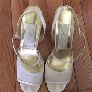 Off white high heels.