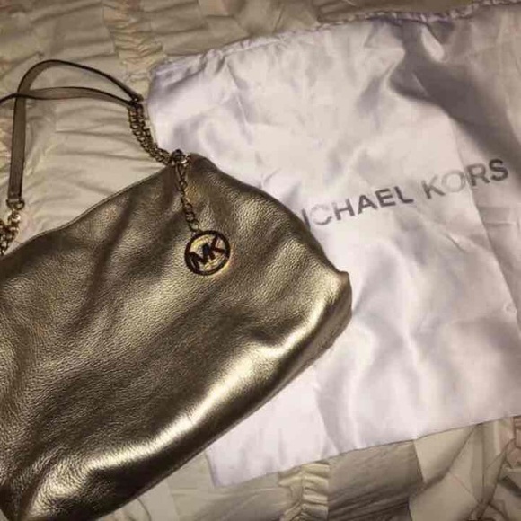 Gold leather Michael Kors bag