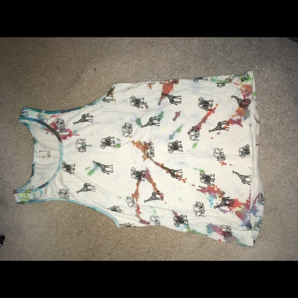 21 Men Tie-Dye Tank top with animal print