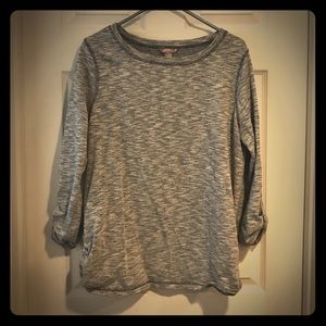 Gray sweatshirt with button sleeves