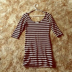 Black and white stripped dress