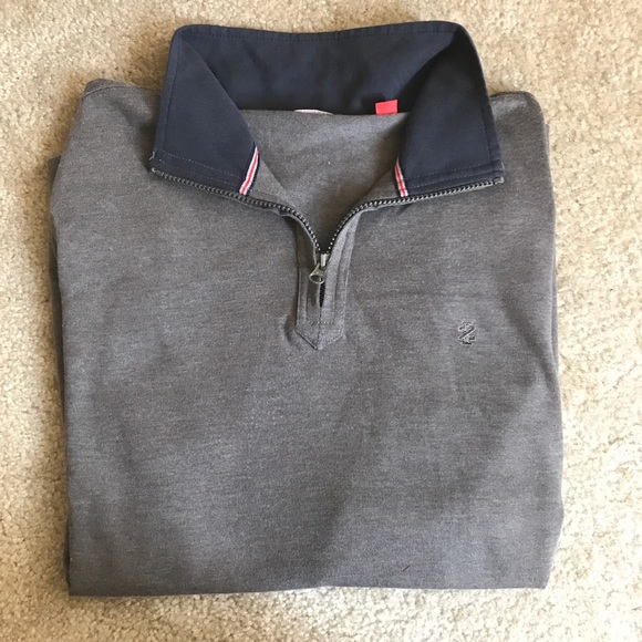 Izod men's medium grey quarter zip - Picture 1 of 4