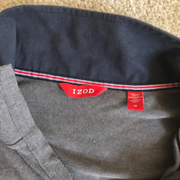 Izod men's medium grey quarter zip - Picture 4 of 4