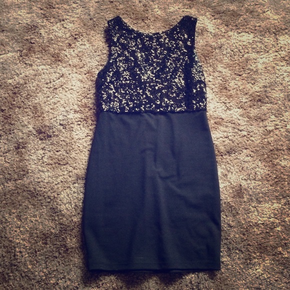 Black mid-length dress