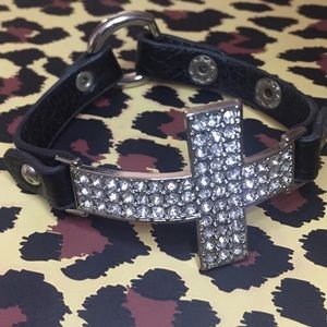 Leather Strap Cross Bracelet