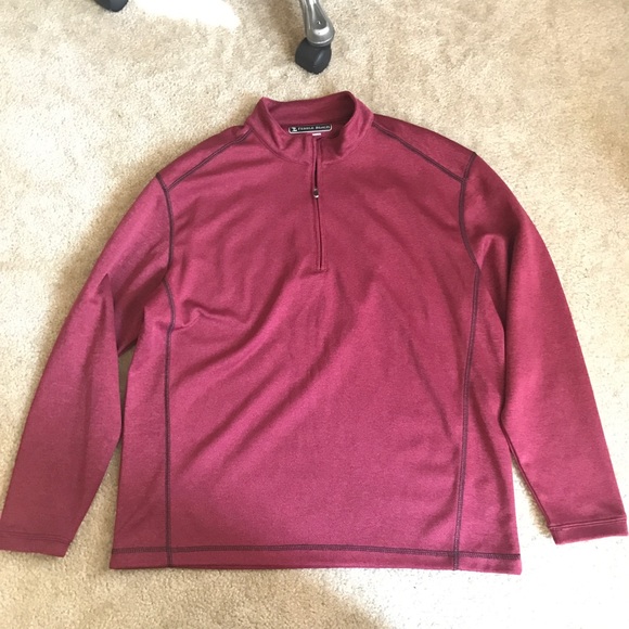 Pebble Beach men's maroon large quarter zip - Picture 2 of 4