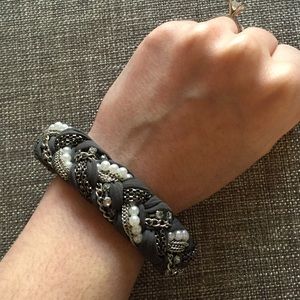 Beaded woven adjustable bracelet