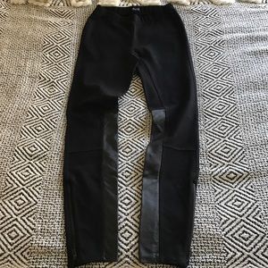Madewell ponte + leather leggings
