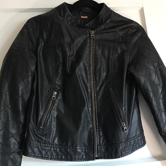 Free people vegan leather jacket. Size small.