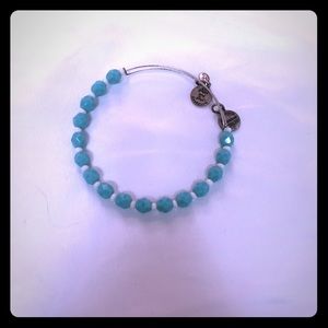 Alex & Ani Tiffany blue beaded bangle. Like-new!
