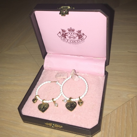 Juicy Couture hoop earrings w dangling pendants