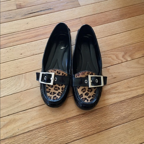 Franco Sarto patent leather loafer.