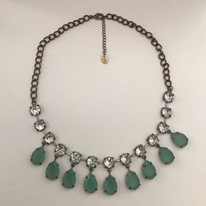 Rhinestone and turquoise drop necklace