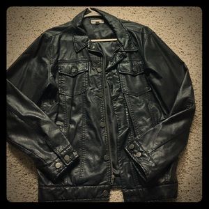 Black rustic leather jacket