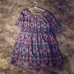 Colorful mid-length dress