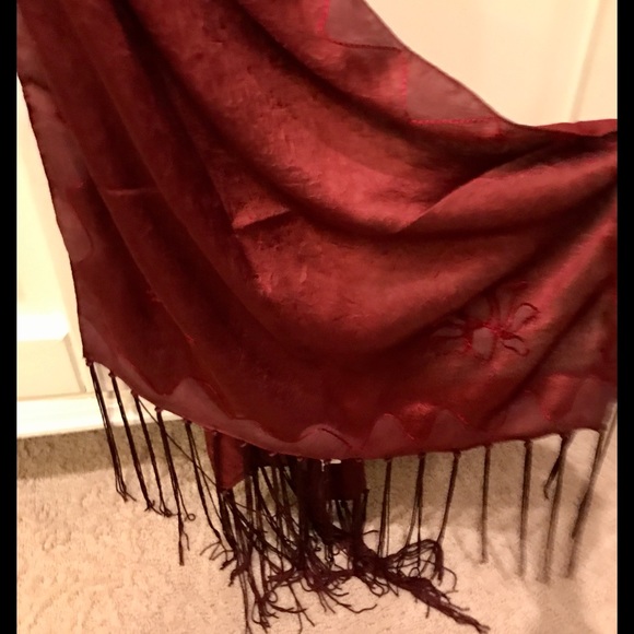Mez Accessories - NWOT Gorgeous Silky Burgundy Scarf by Mez